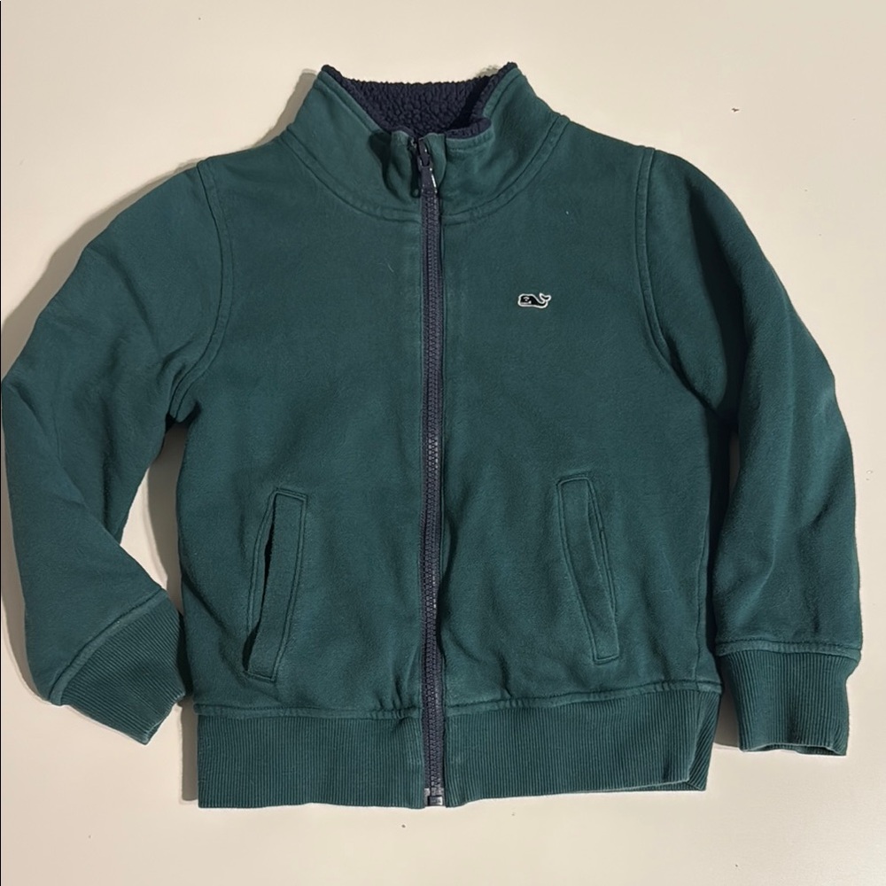 Vineyard Vines Green Sweatshirt Classic Zip-Up for kids, size 5 - Picture 2 of 9